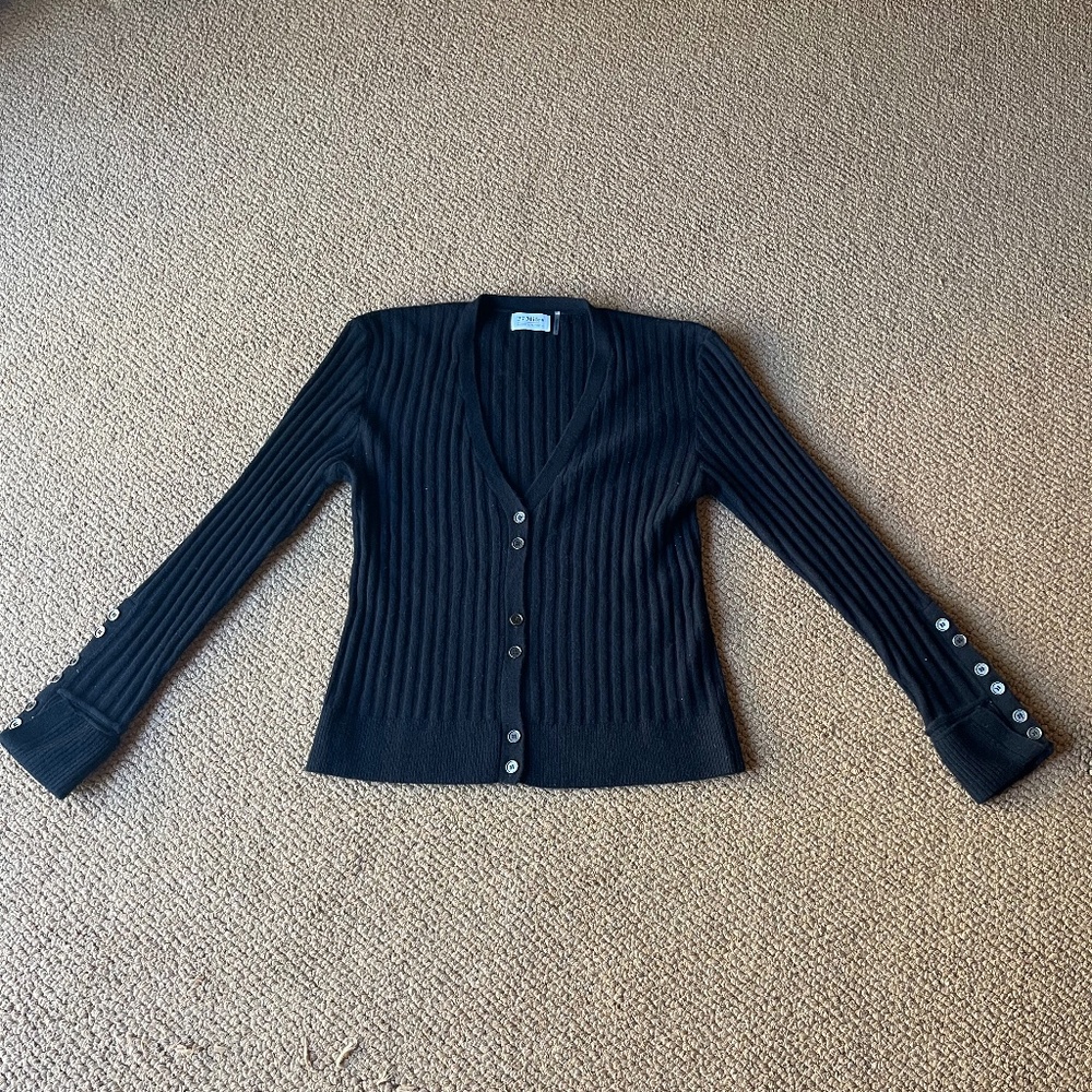 27 Miles Malibe Black Cashmere Sweater, size L